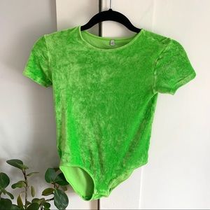 Baserange Lime Velour Bodysuit Tee